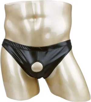 RENLIANG-CLOTH Men Underwear Thongs Shiny Easily Patent Leather Bikini Briefs Jockstrap Lingerie (Size : X-Large)