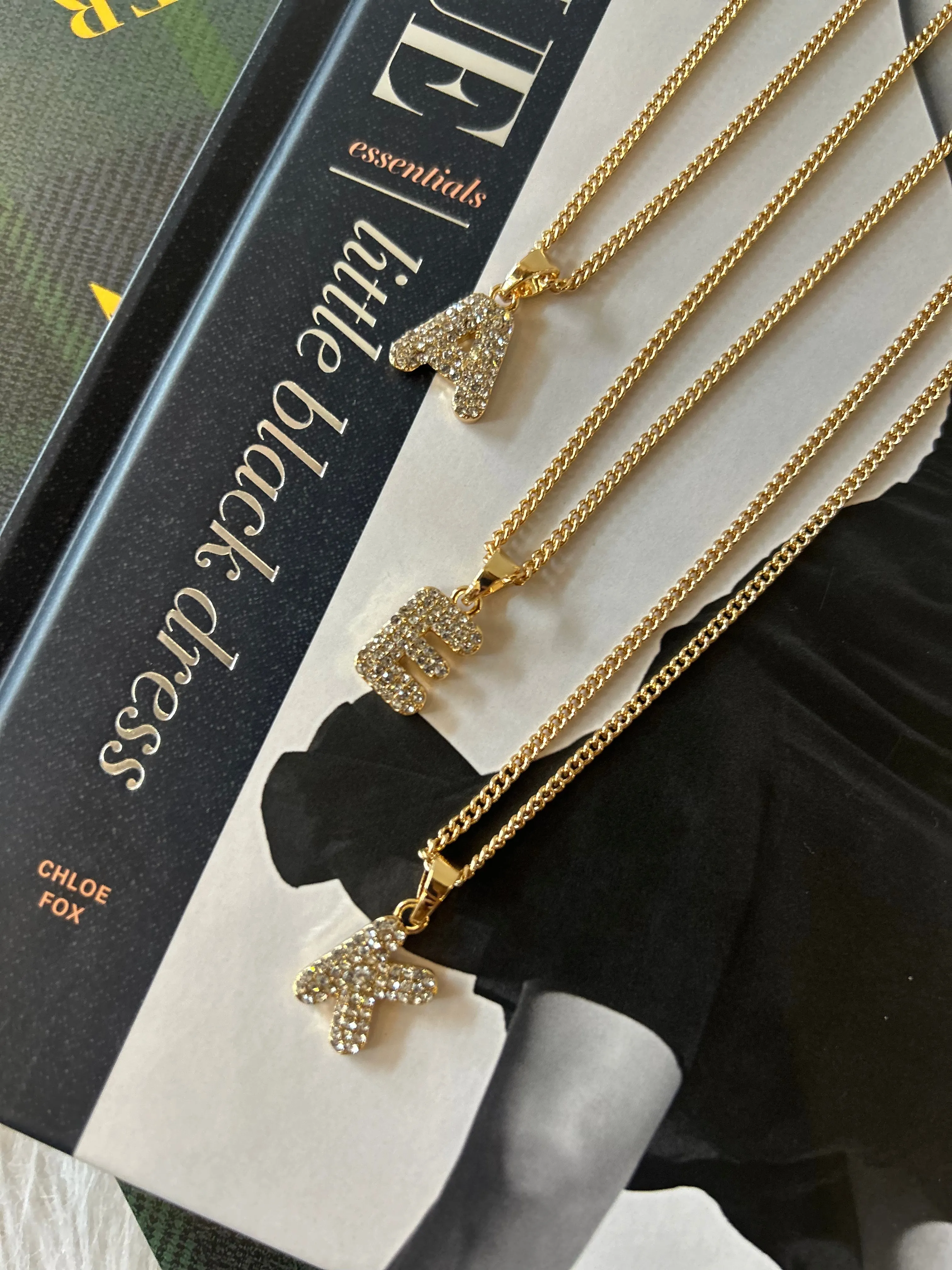 Rhinestone Initial Necklace