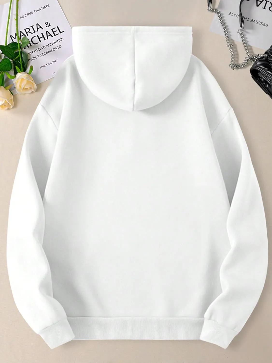 SHENHE Women's Letter Print Long Sleeve Drawstring Pullover Hoodie Sweatshirt Tops with Pocket