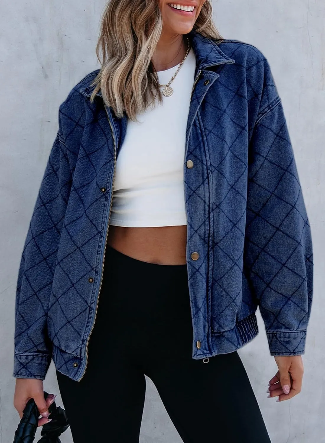 Sidefeel Women's Jean Jacket Long Sleeve Zimbaplatinum Overszied Denim Jackets Shacket Coat Fashion Spring Outfits 2025