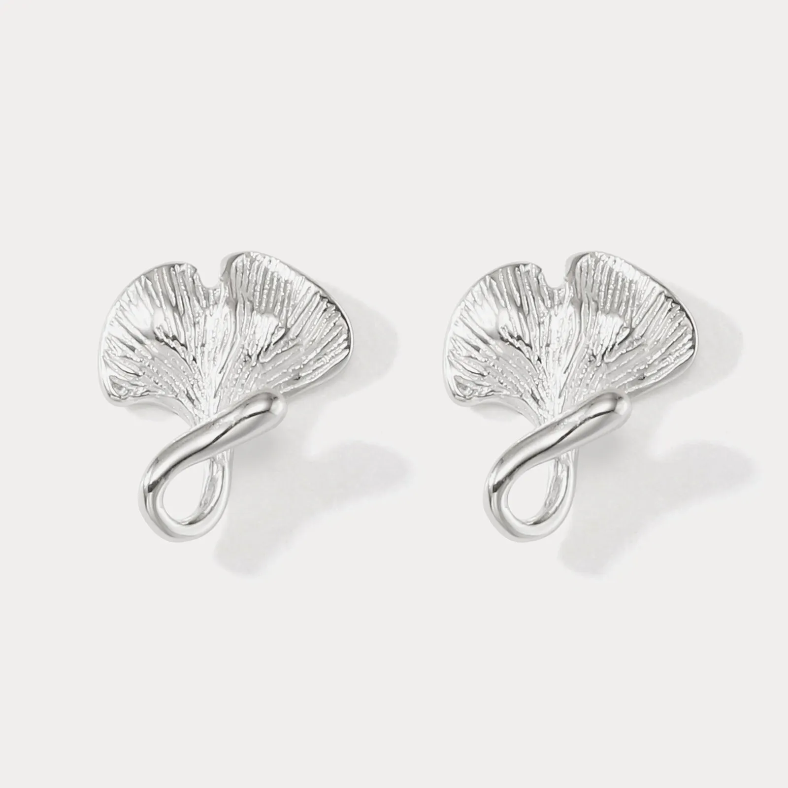 Silver Ginkgo Leaf Earrings