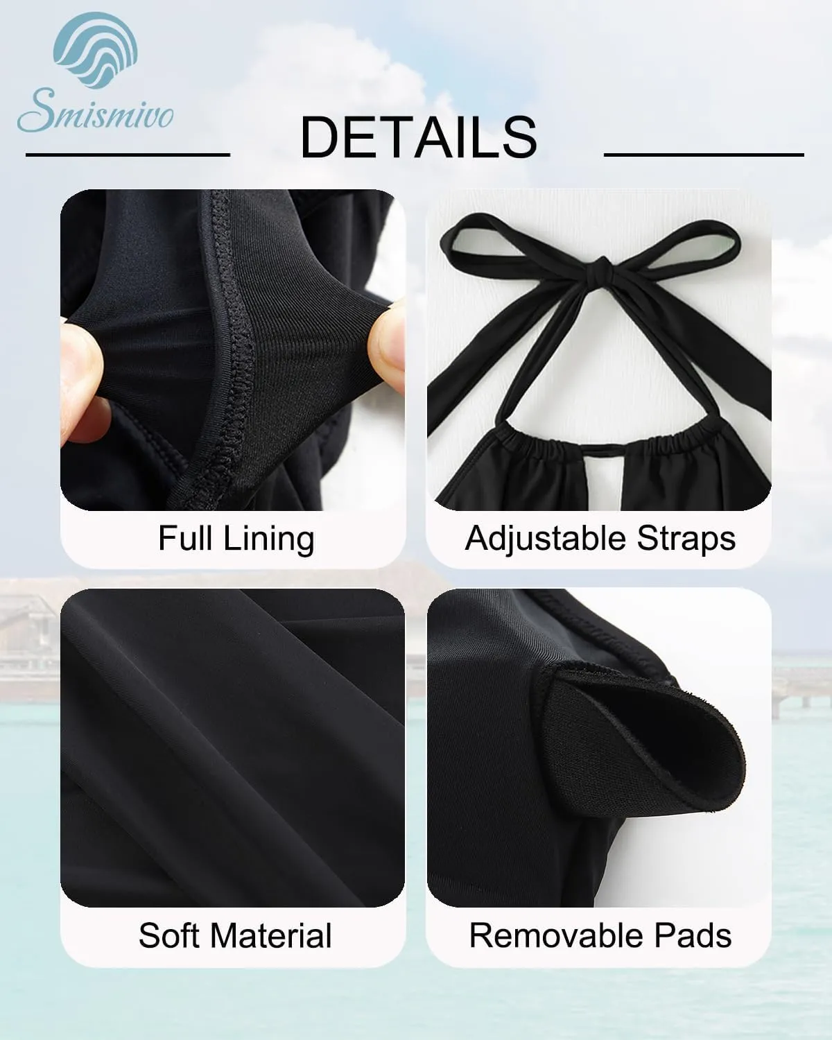 Smismivo Women's Tummy Control One Piece Swimsuits Long Torso Curvy Halter Bathing Suit
