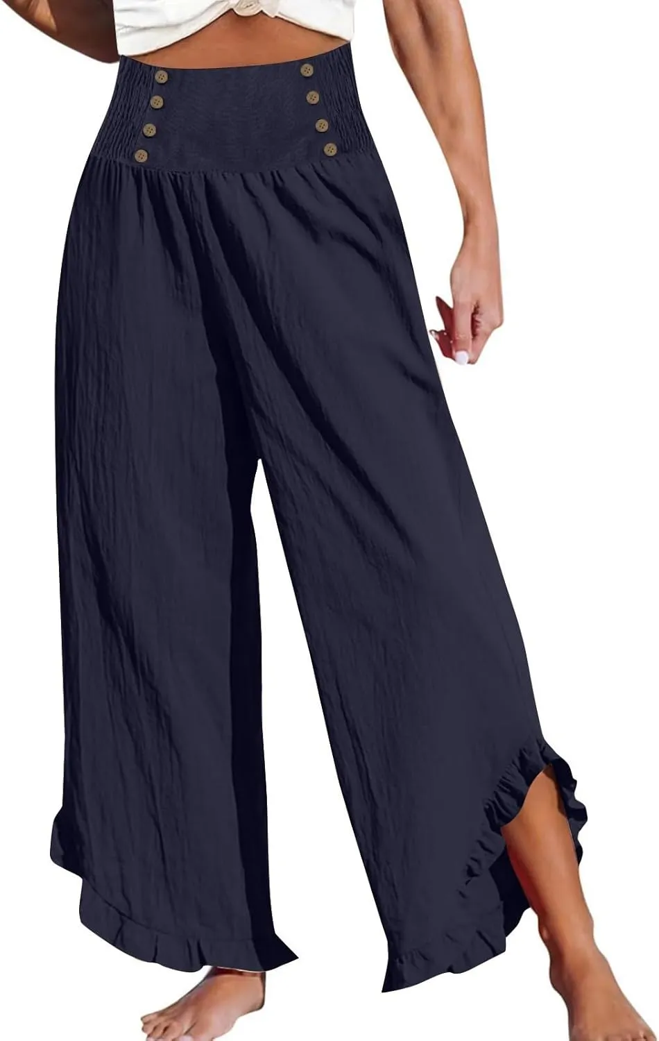 Specials Sales Today Clearance Prime Only Deal of The Day Prime Today Free Womens Casual High Waist Pants Drawstring Loose Fit Summer Work Pants Trousers with Side Pockets Labor Day Sales Deals Home