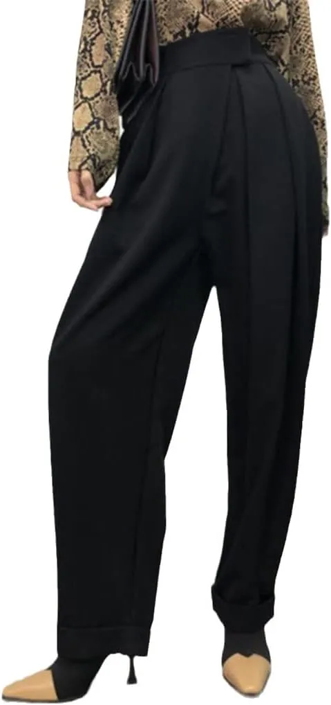 Spring Autumn Women Wide Leg Pants, High Waist Casual Trouser, Streetwear Chic Vintage Loose Pants
