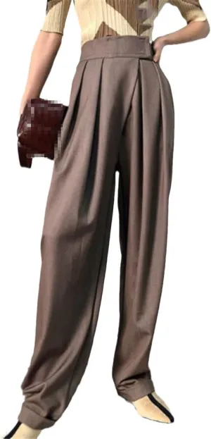 Spring Autumn Women Wide Leg Pants, High Waist Casual Trouser, Streetwear Chic Vintage Loose Pants