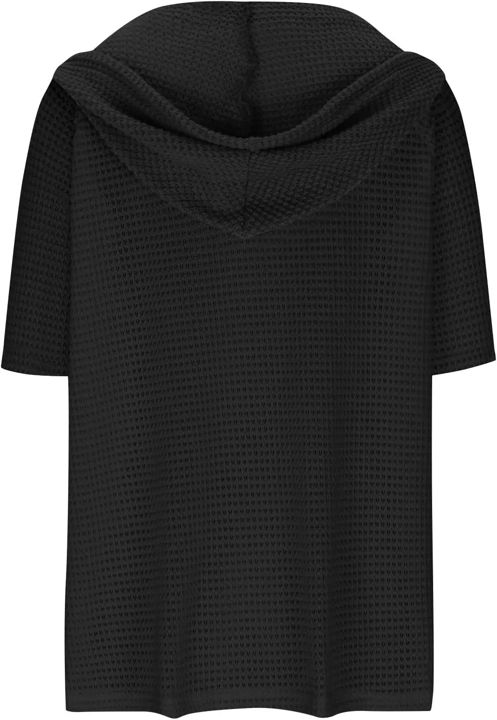 Spring Resort Wear Outfits Vacation Waffle Knit Tops Trendy 2025 Fashion Trends Cute Short Sleeve Hoodie Oversized