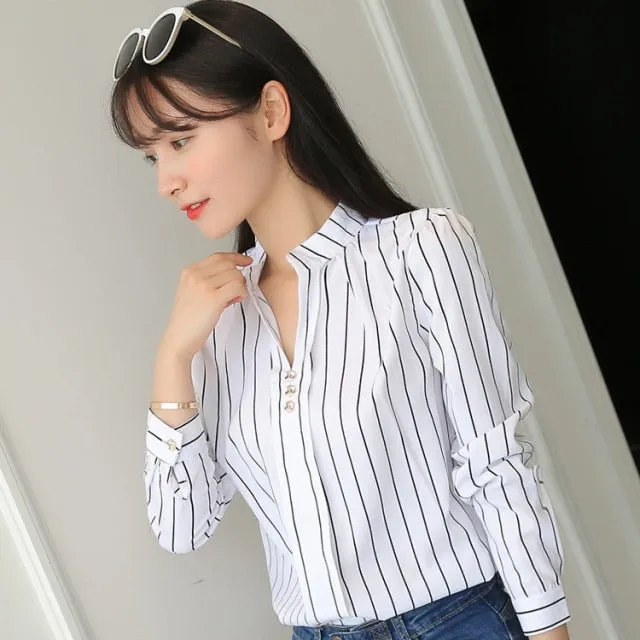 Stripe Print Casual Long Sleeve