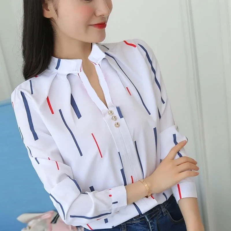 Stripe Print Casual Long Sleeve