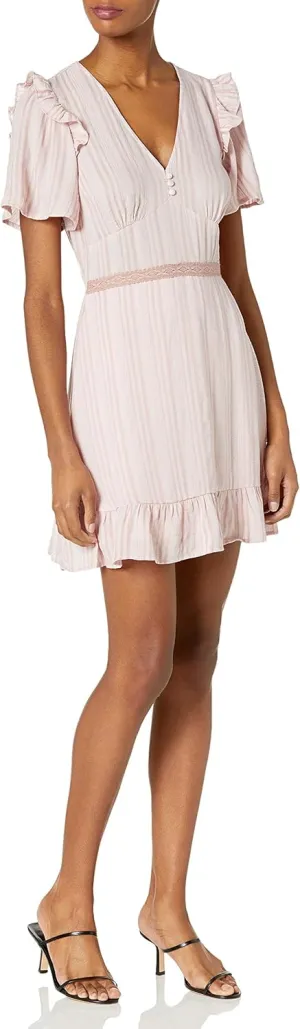 Sugar Lips Women's Aphrodites Striped Flutter Sleeve Mini Dress