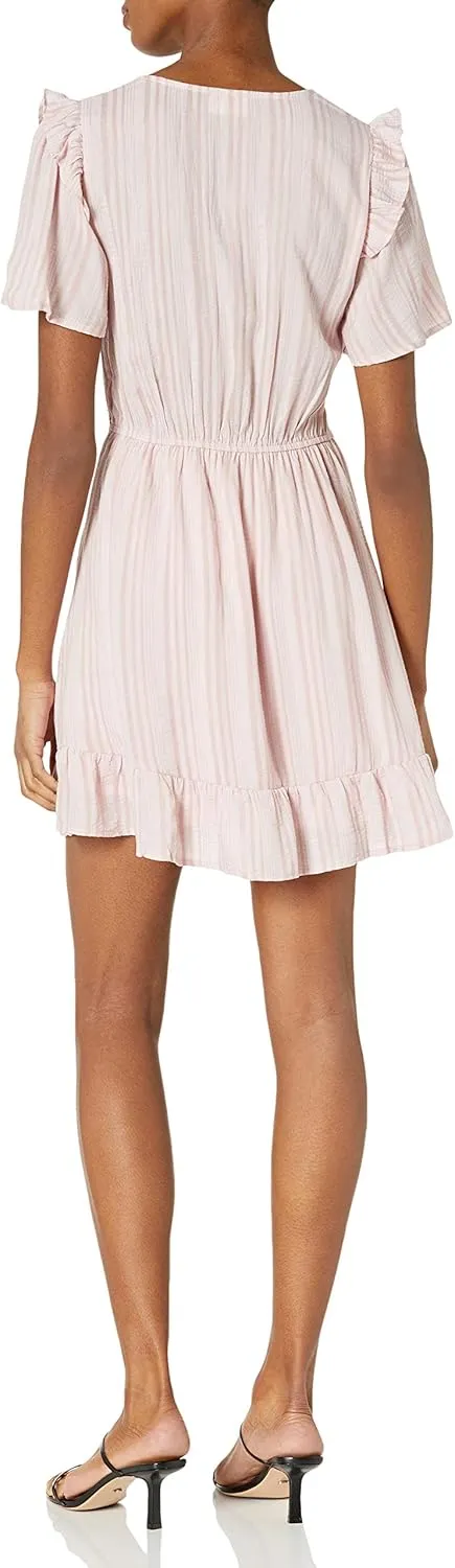 Sugar Lips Women's Aphrodites Striped Flutter Sleeve Mini Dress