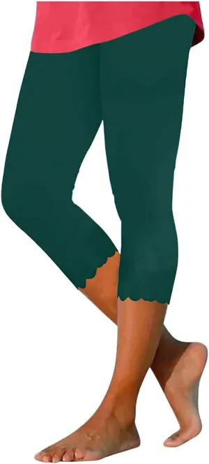 Summer Capri Leggings for Women Slim Fitting Soft Yoga Capris Lightweight Workout Running Yoga Pants Comfy Sweatpants