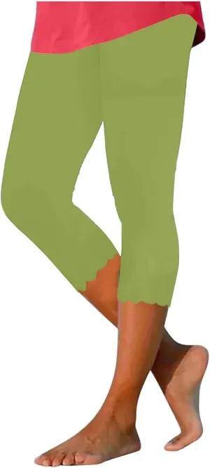Summer Capri Leggings for Women Slim Fitting Soft Yoga Capris Lightweight Workout Running Yoga Pants Comfy Sweatpants