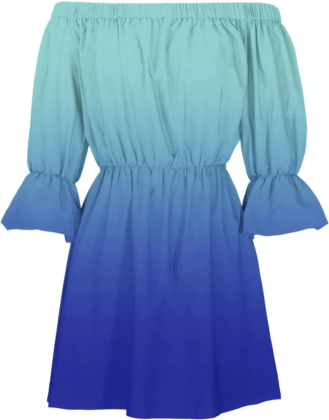 Summer Dresses for Women Boho Beach Sexy Off Shoulder Tunic Sundresses Casual Loose Fit Sleeve Mini Floral Dress