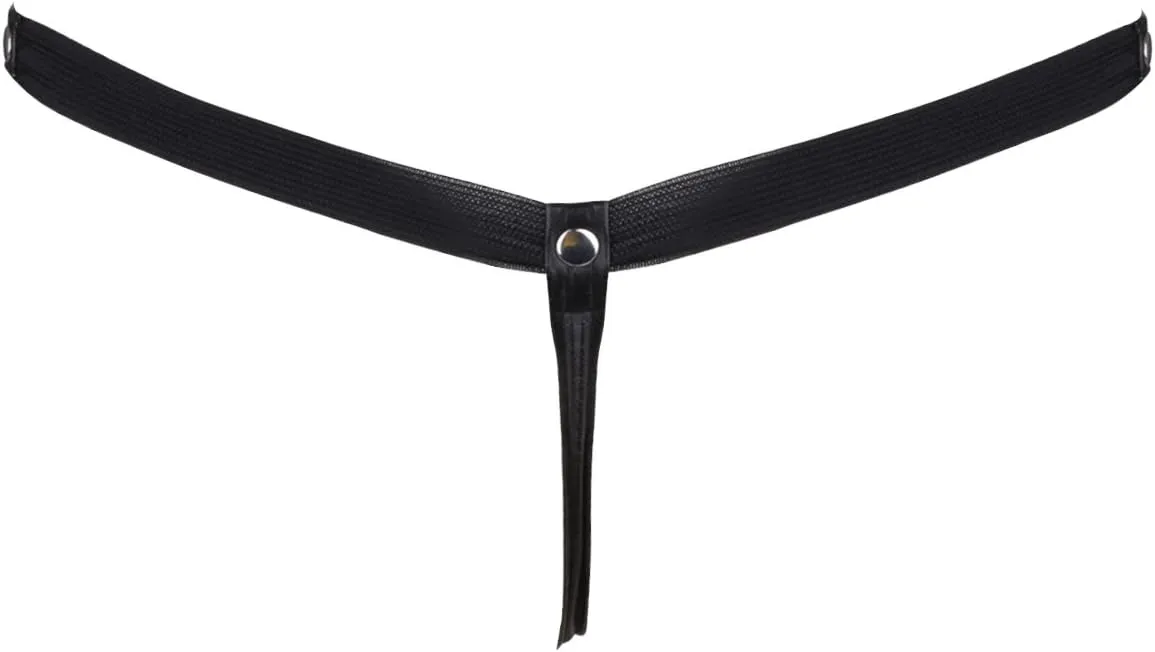 Sxiwei Men's Patent Leather Thongs Underwear Open Pouch Panties Low Rise Briefs Backless Jockstraps
