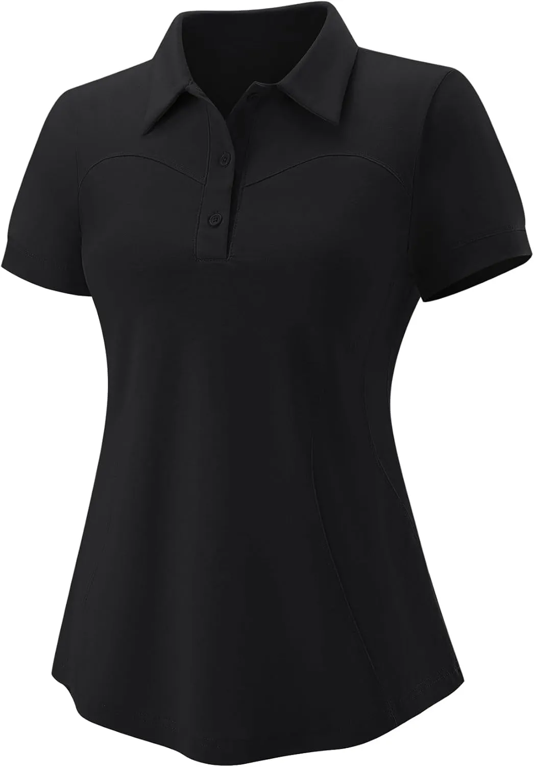 TFSDOD Womens Golf Polo Shirts Collared Short Sleeve T Shirt Lightweight Moisture Wicking Polo Casual 3 Buttons Outfits