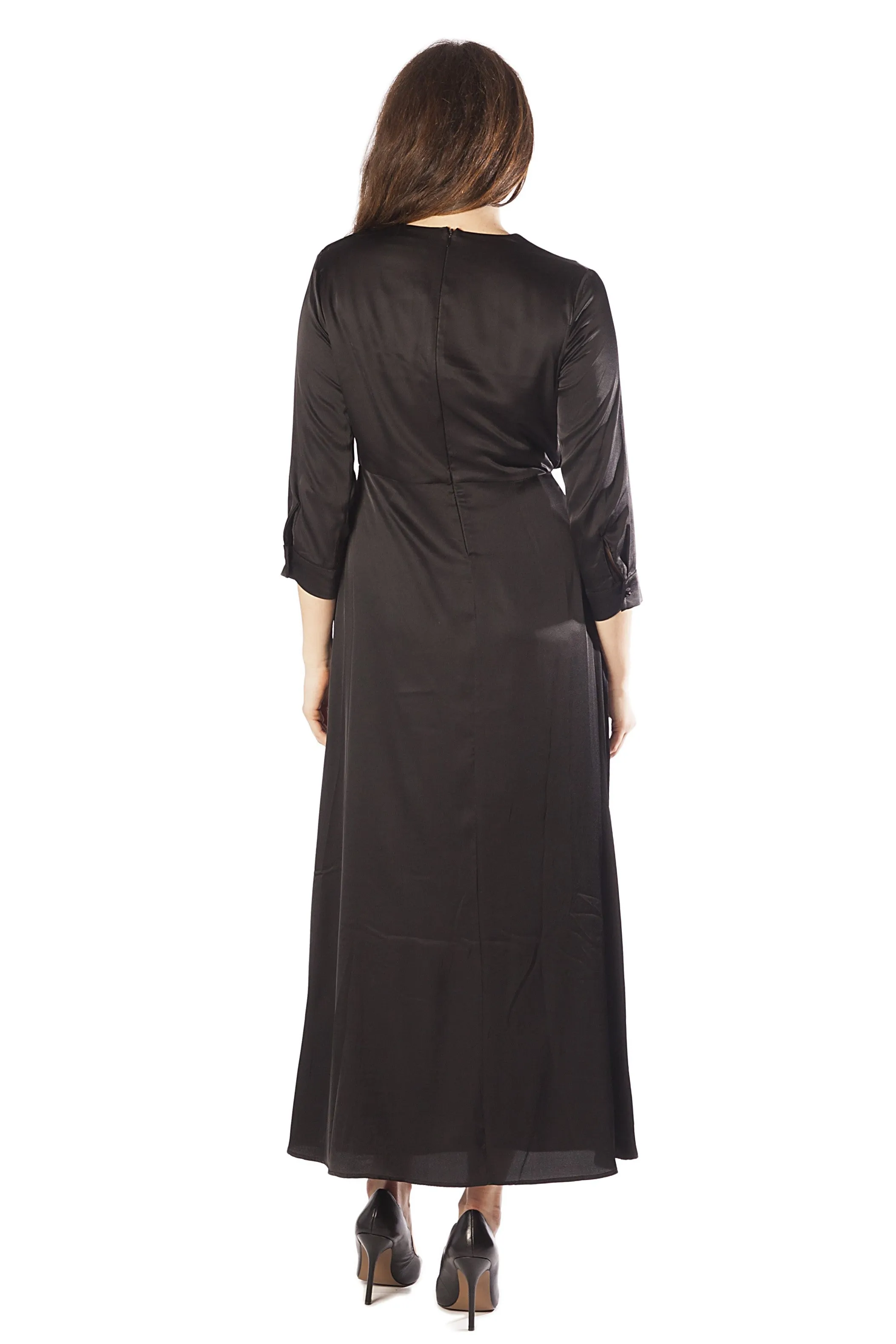 Trimmed Skirt Overlay Dress w/ Side Drape