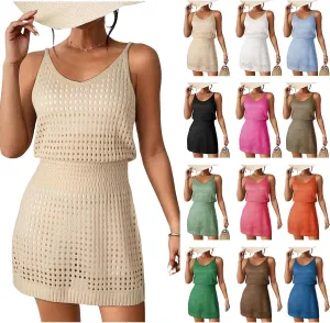 Vacation Dresses for Women 2025 Crochet Hollow Out Knit Cover Up Swimsuit Summer Beach Bathing Suit Cruise Outfits