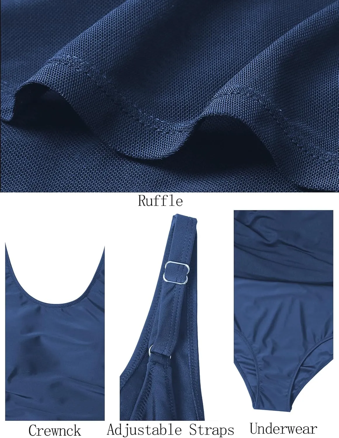 VIMPUNEC Women One Piece Swim Dress Swimsuit Tummy Control Modest Swim Skirt Bathing Suit