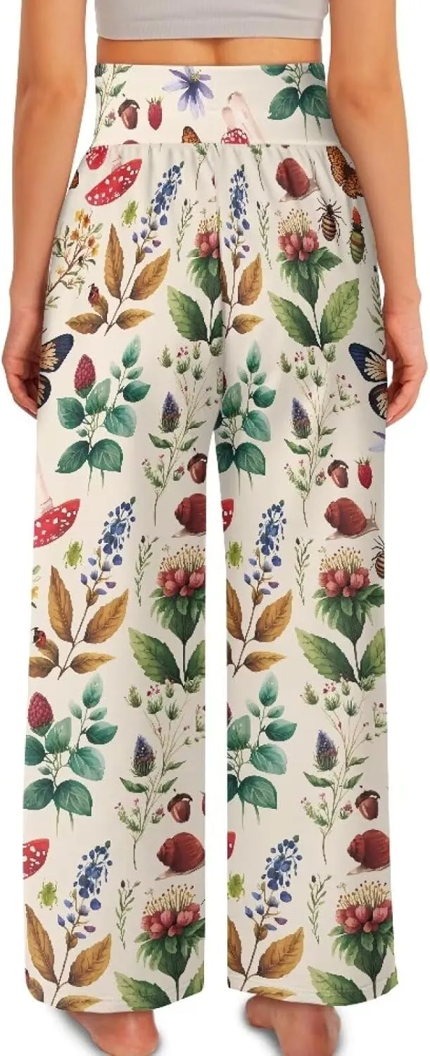 Wide Leg Pants for Women Palazzo Pants with Elastic Waistband Loose Lounge with Pockets