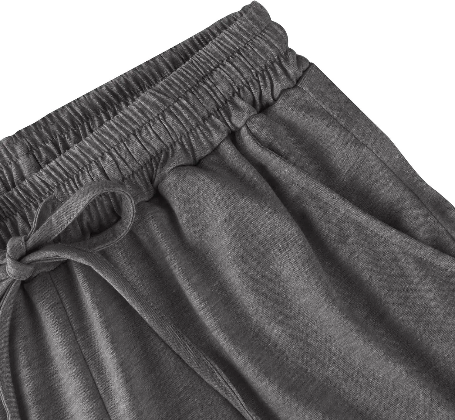 Wide Leg Trouser Pants for Women Drawstring High Waisted Ruffle Hem Palazzo Pants with Pockets Boho Flowy Pants