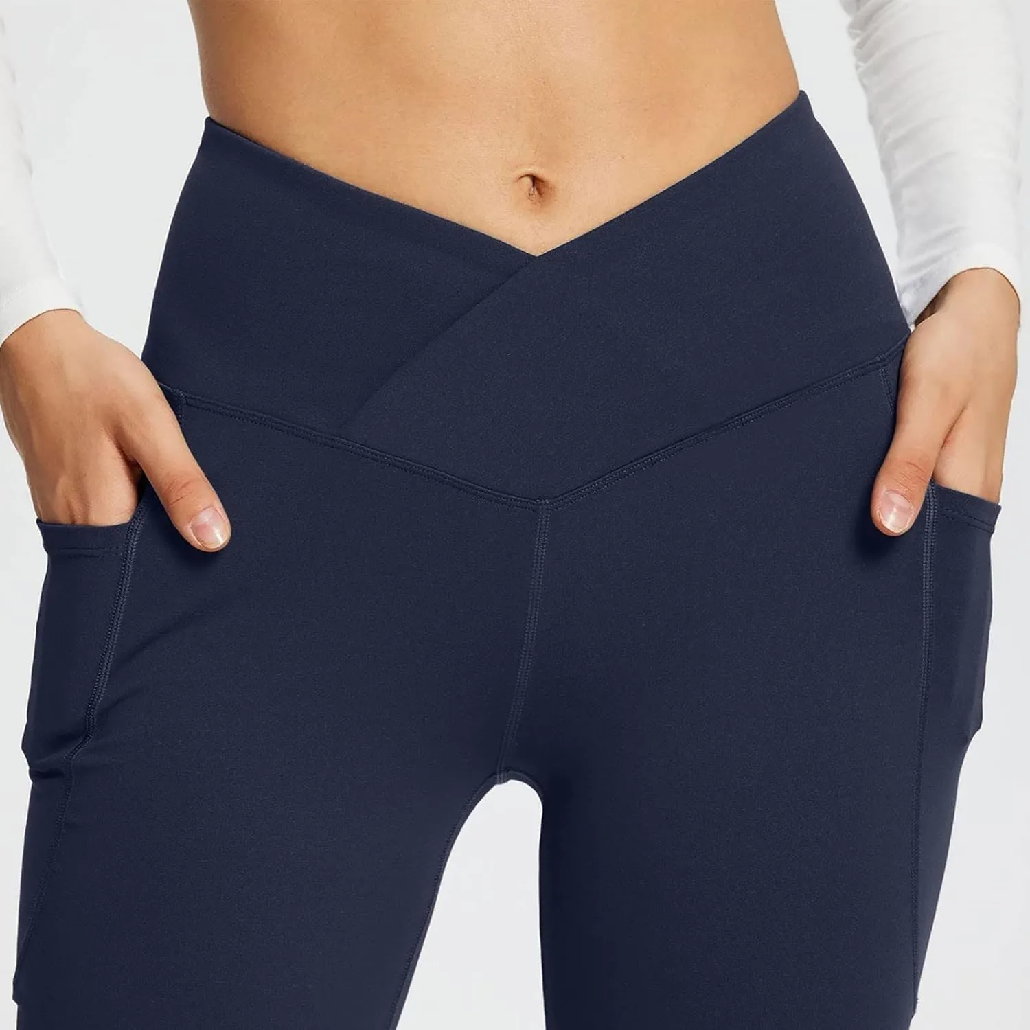 Wide Leg Yoga Pants For Women Long High Waist Work Bootcut Pants Soft Palazzo Trouser Casual Bell Bottom Leggings