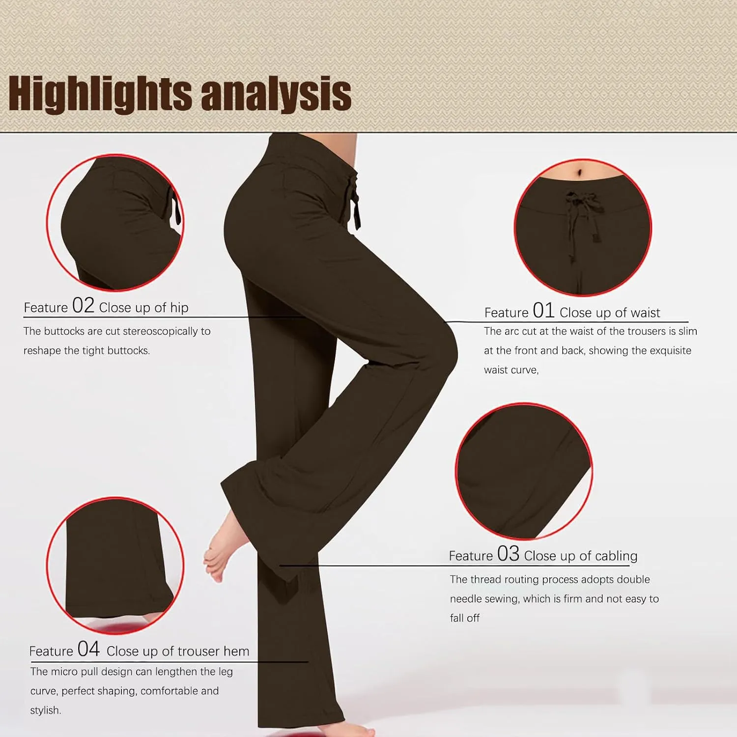 Women Flare Lounge Pants High Waist Soft Full Length Yoga Pants Solid Comfy Modal Cotton Trousers Workout Leggings