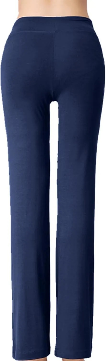 Women Flare Lounge Pants High Waist Soft Full Length Yoga Pants Solid Comfy Modal Cotton Trousers Workout Leggings