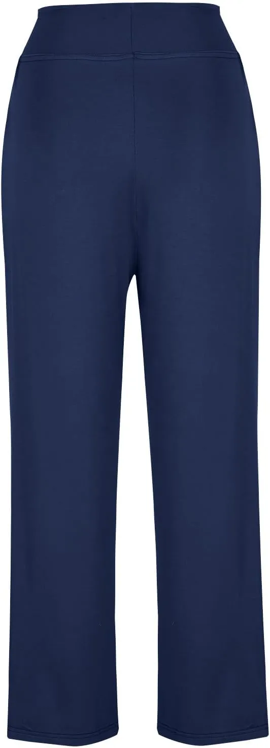 Women Flare Lounge Pants High Waist Soft Full Length Yoga Pants Solid Comfy Modal Cotton Trousers Workout Leggings