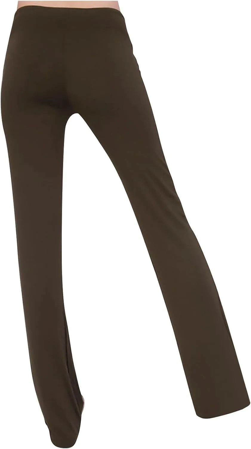 Women Flare Lounge Pants High Waist Soft Full Length Yoga Pants Solid Comfy Modal Cotton Trousers Workout Leggings