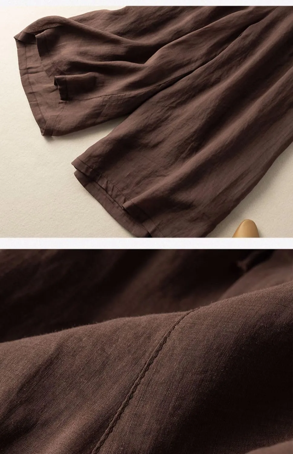 Women Wide Leg Pant Cotton Linen Elastic High Waist Cropped Trousers Solid Color Casual Mosquito Proof Summer Pants