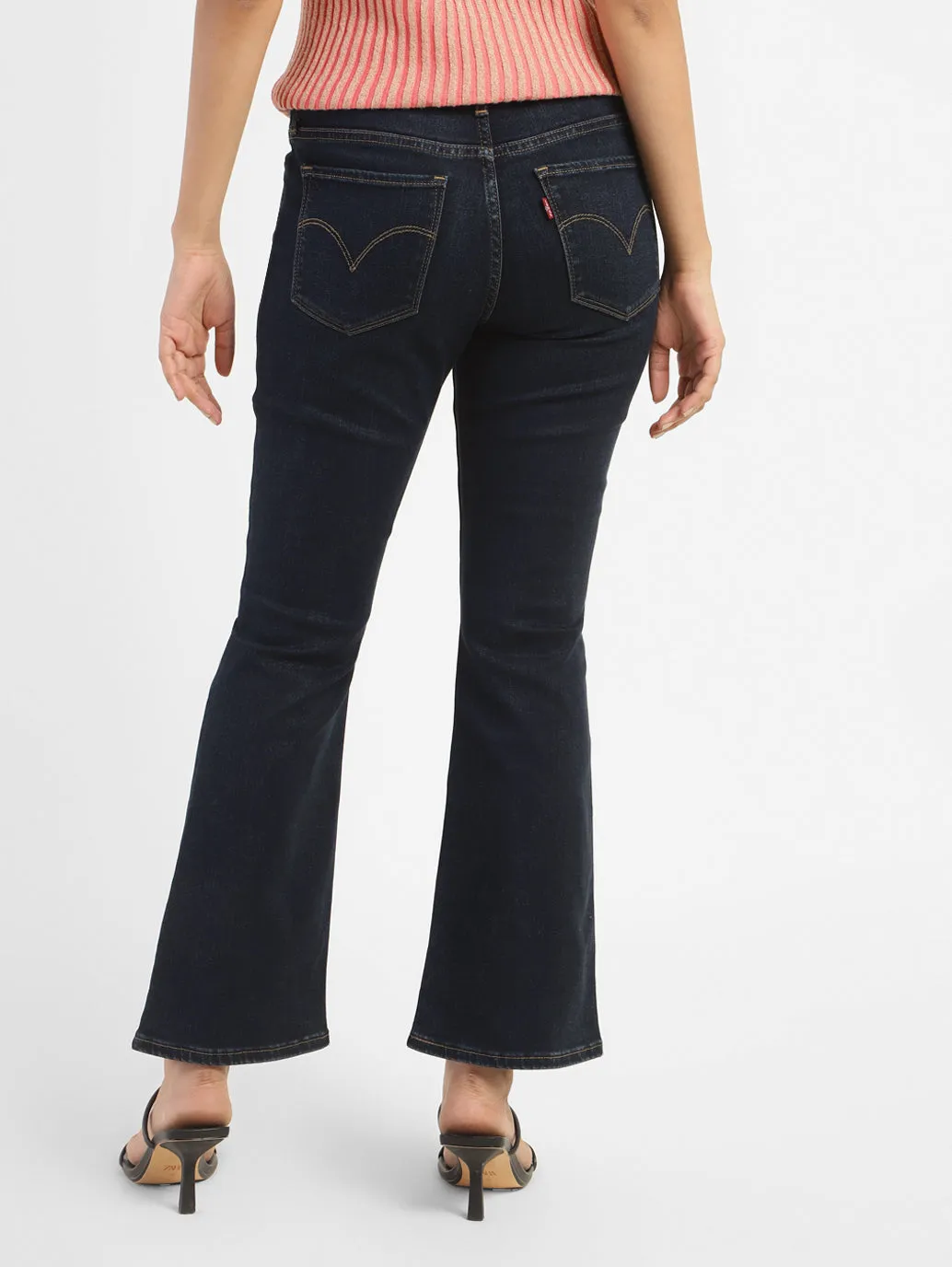 Women's 715 Navy Blue Bootcut Fit Mid Rise Jeans