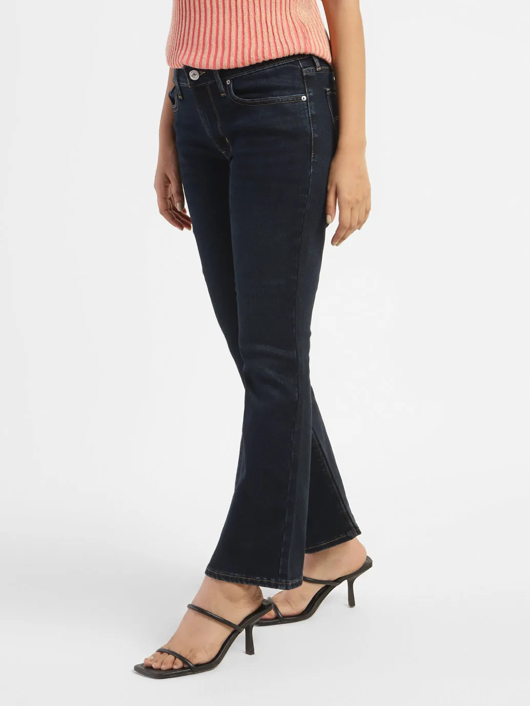 Women's 715 Navy Blue Bootcut Fit Mid Rise Jeans