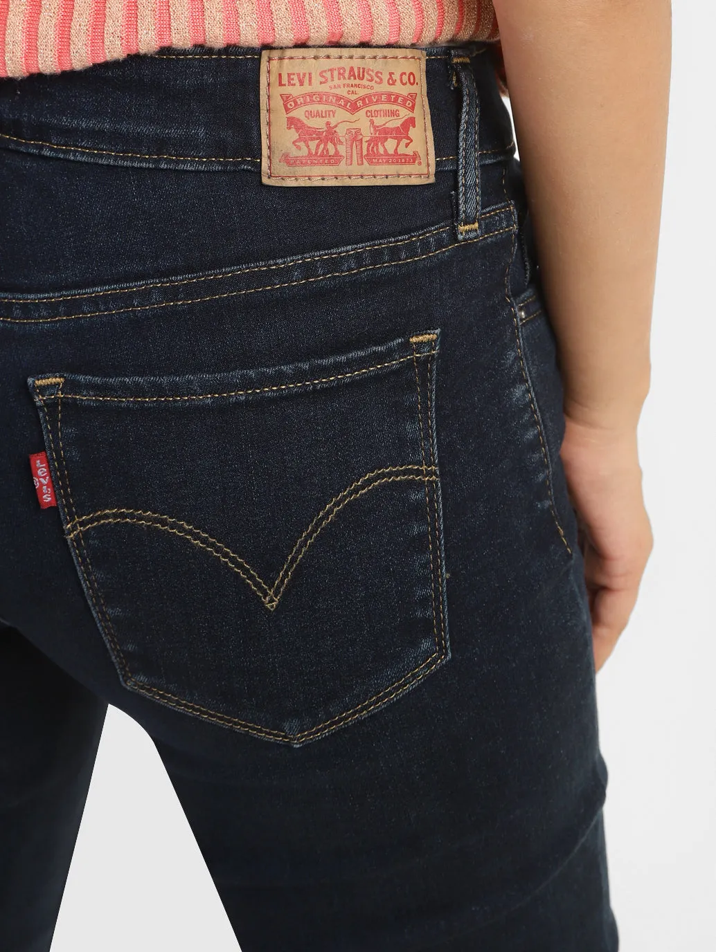 Women's 715 Navy Blue Bootcut Fit Mid Rise Jeans