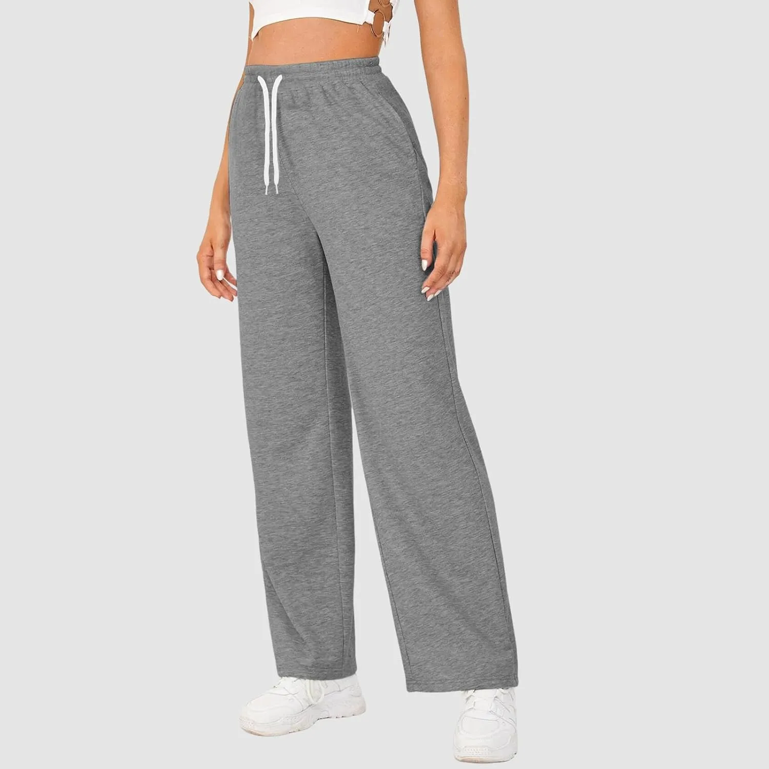 Womens Casual Pants Summer Elastic High Waist Pants Baggy Lightweight Comfy Soft Beach Trousers with Pockets 2025