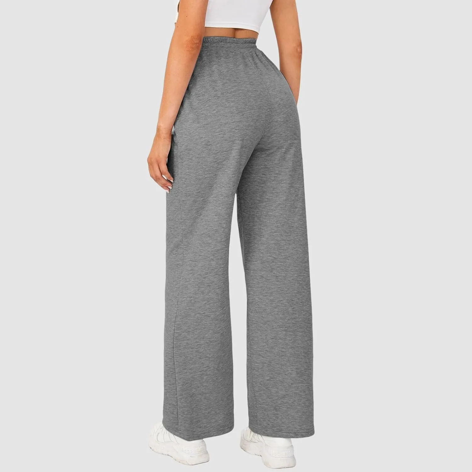 Womens Casual Pants Summer Elastic High Waist Pants Baggy Lightweight Comfy Soft Beach Trousers with Pockets 2025
