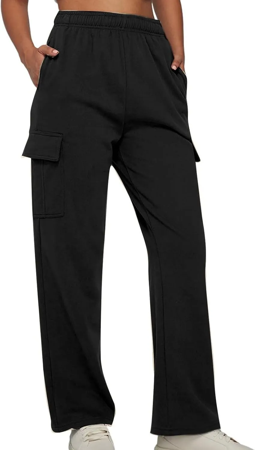 Women's Cinch Bottom Sweatpants High Waisted Casual Workout Athletic Baggy Joggers Lounge Pants with Pockets