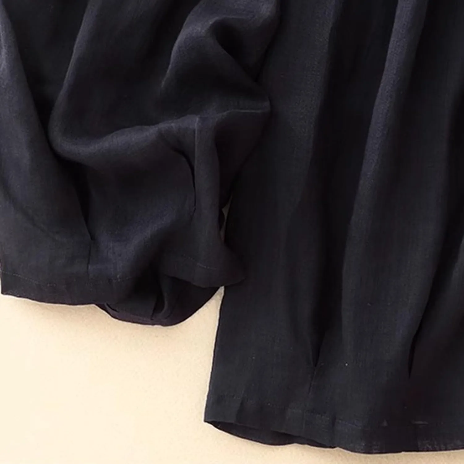 Women's Cotton Linen Cropped Wide Leg Pants Elastic Waist Casual Palazzo Trousers Drawstring Baggy Flowy Beach Culottes