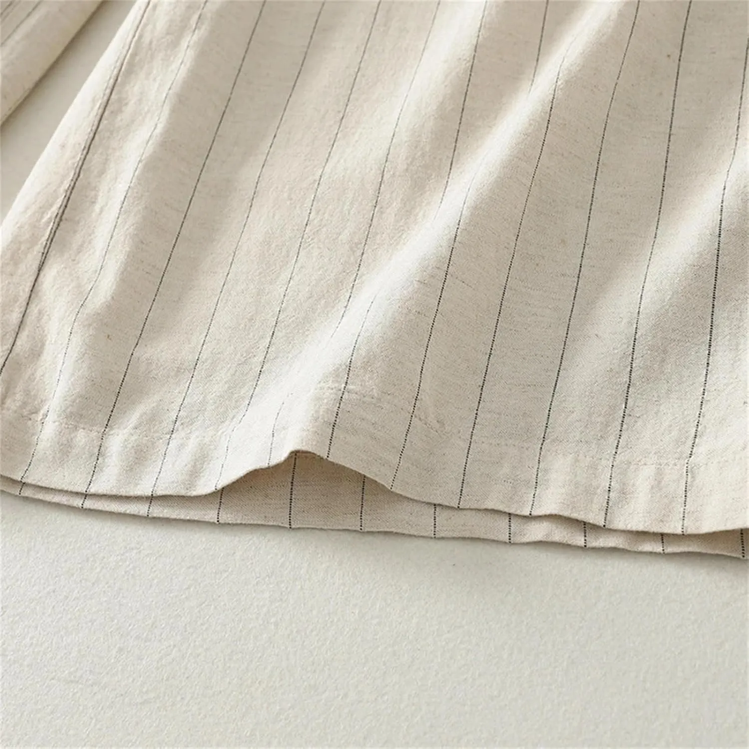 Women's Cotton Linen High-Waisted Wide-Legged Pants  Spring and Summer Lightweight Trousers with Side Pockets