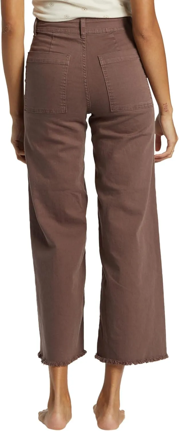 Women's Crop Wide Leg Deim Pants Stretchy Loose Fit Capri Jeans High Waist Baggy Flare Trousers