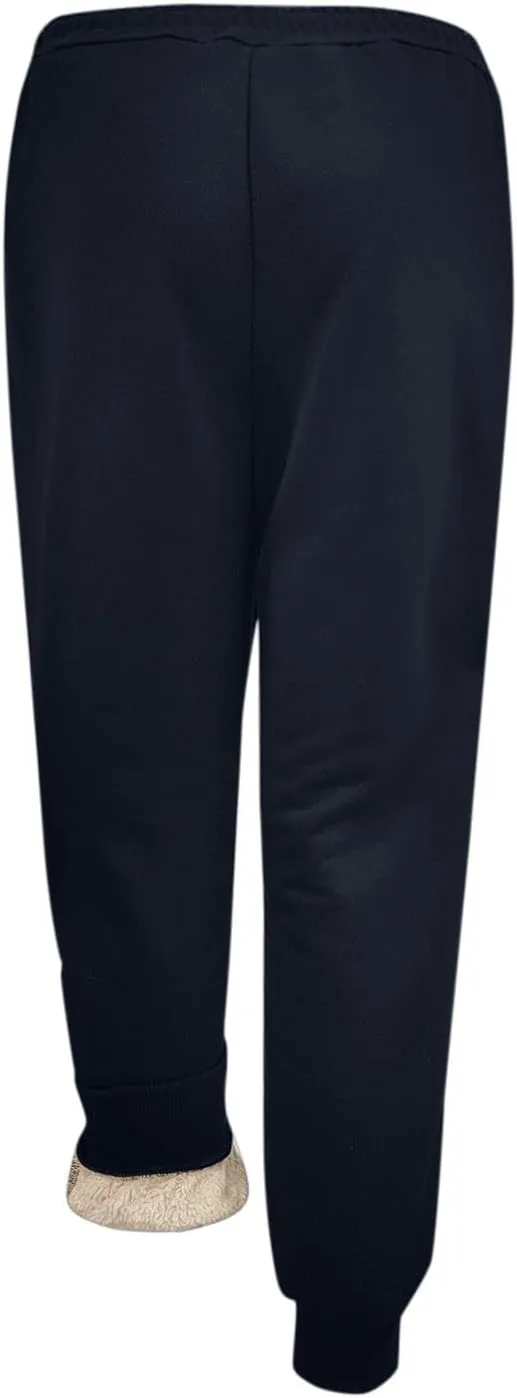 Womens Fleece Sweatpants Elastic High Waist Joggers Pants Active Running Pants Drawstring Baggy Lounge Trousers