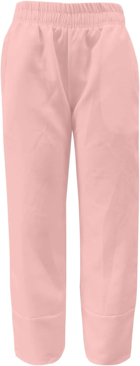 Women's High Waist Pants Drawstring Cargo Capri Pants Pockets Drawstring Causal Palazzo Pants Trousers with Pockets