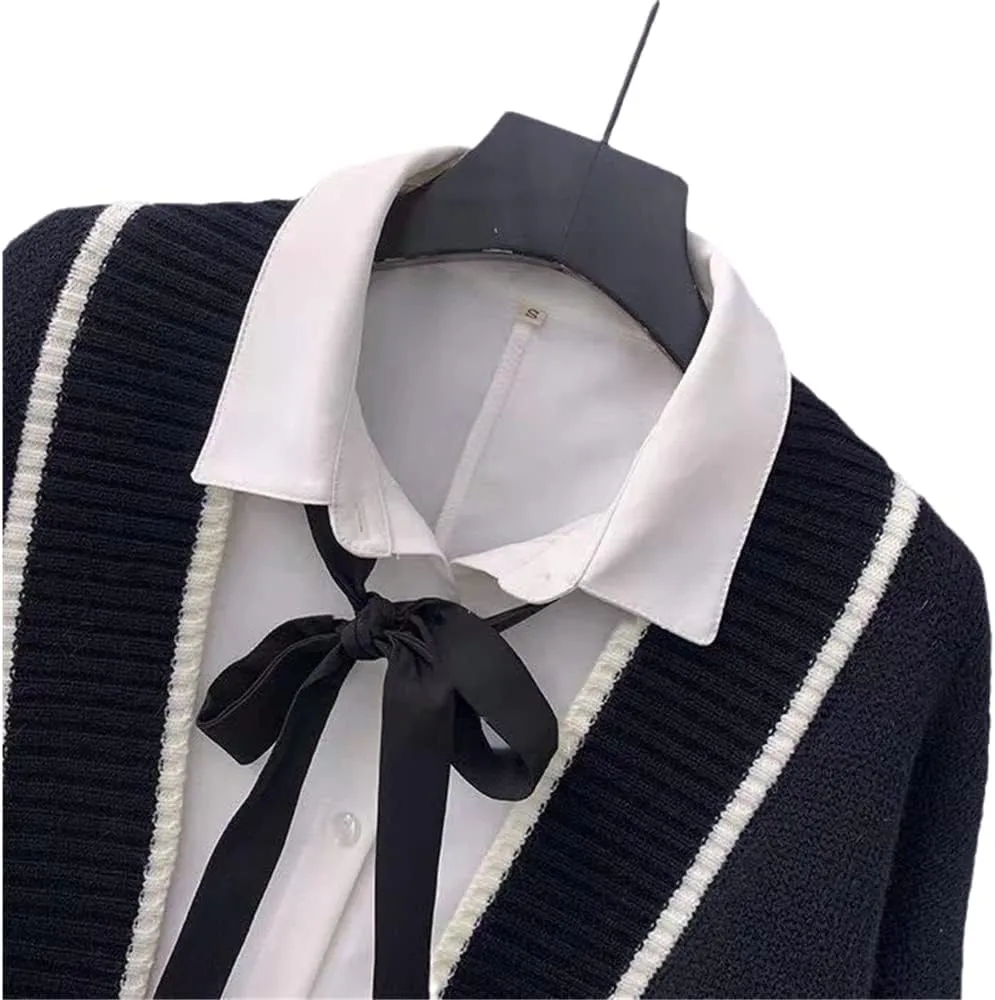 Womens Japan Cute Cardigan Sweater Kawaii JK Uniform Open Front Cardigan with Buttons Aesthetic Long Sleeve Loose Jackets