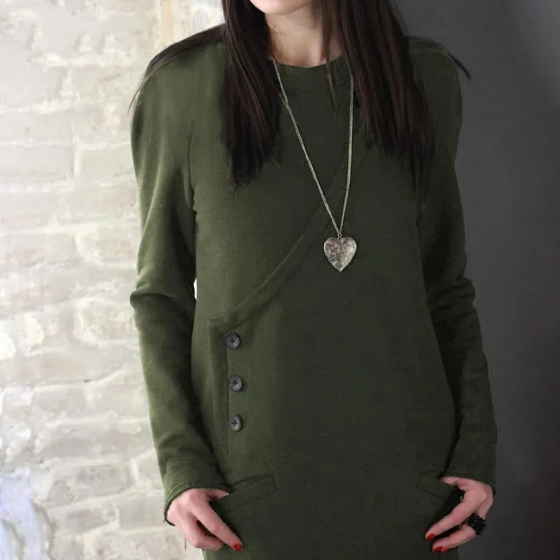 Womens Long Sleeve Hooded Maxi Pullover Hoodie Dress Split Side Loose Sweatshirt Dresses for Women