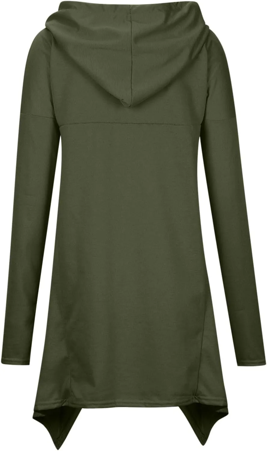 Womens Long Sleeve Sweatshirts Irregular Hem Long Hoodies for Women Black Cloak Tunic Tops With Hood and Pockets