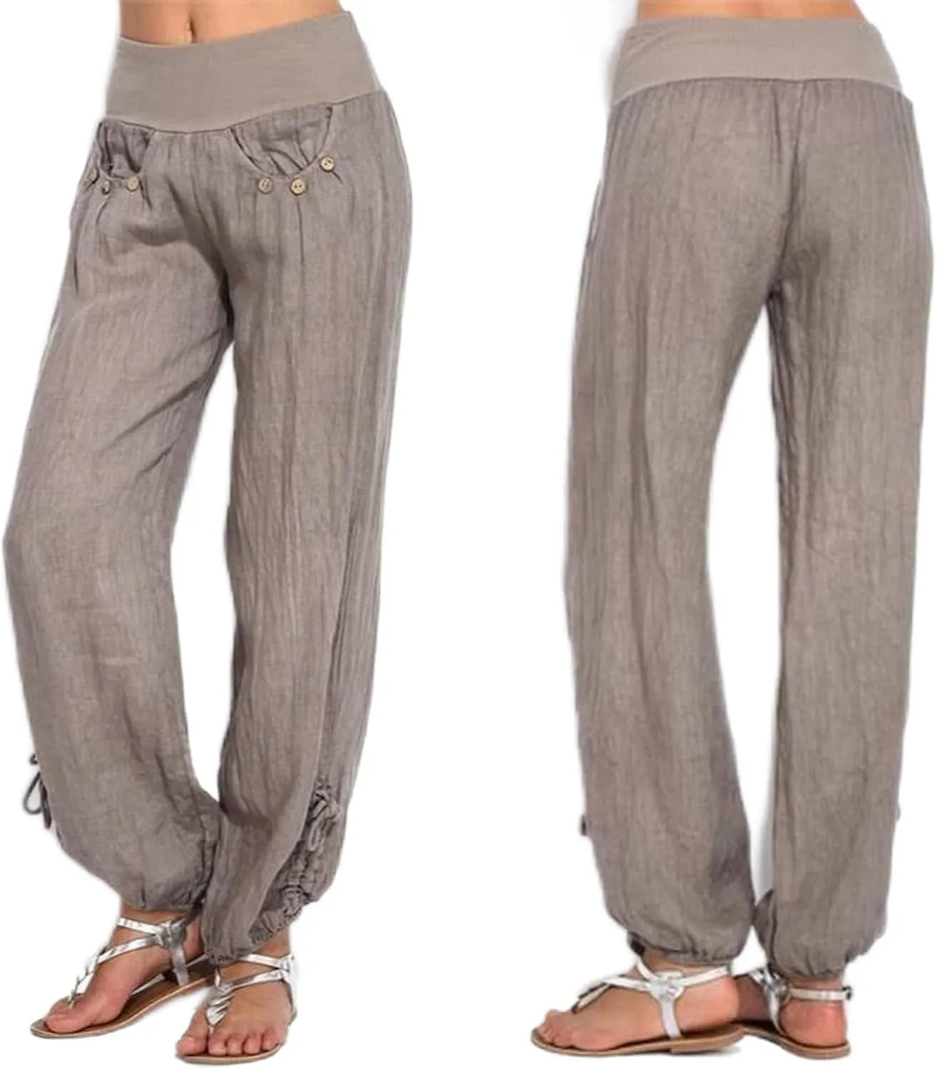 Women's Palazzo Pants, Women High Waist Casual Wide Leg Long Palazzo Pants Trousers Regular Size
