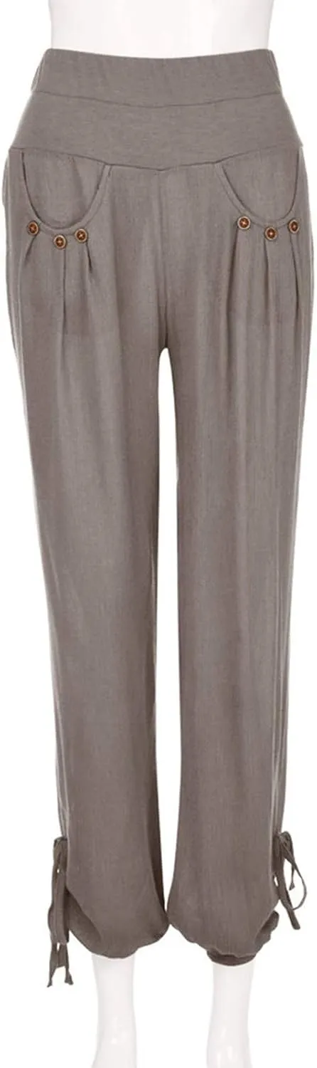 Women's Palazzo Pants, Women High Waist Casual Wide Leg Long Palazzo Pants Trousers Regular Size
