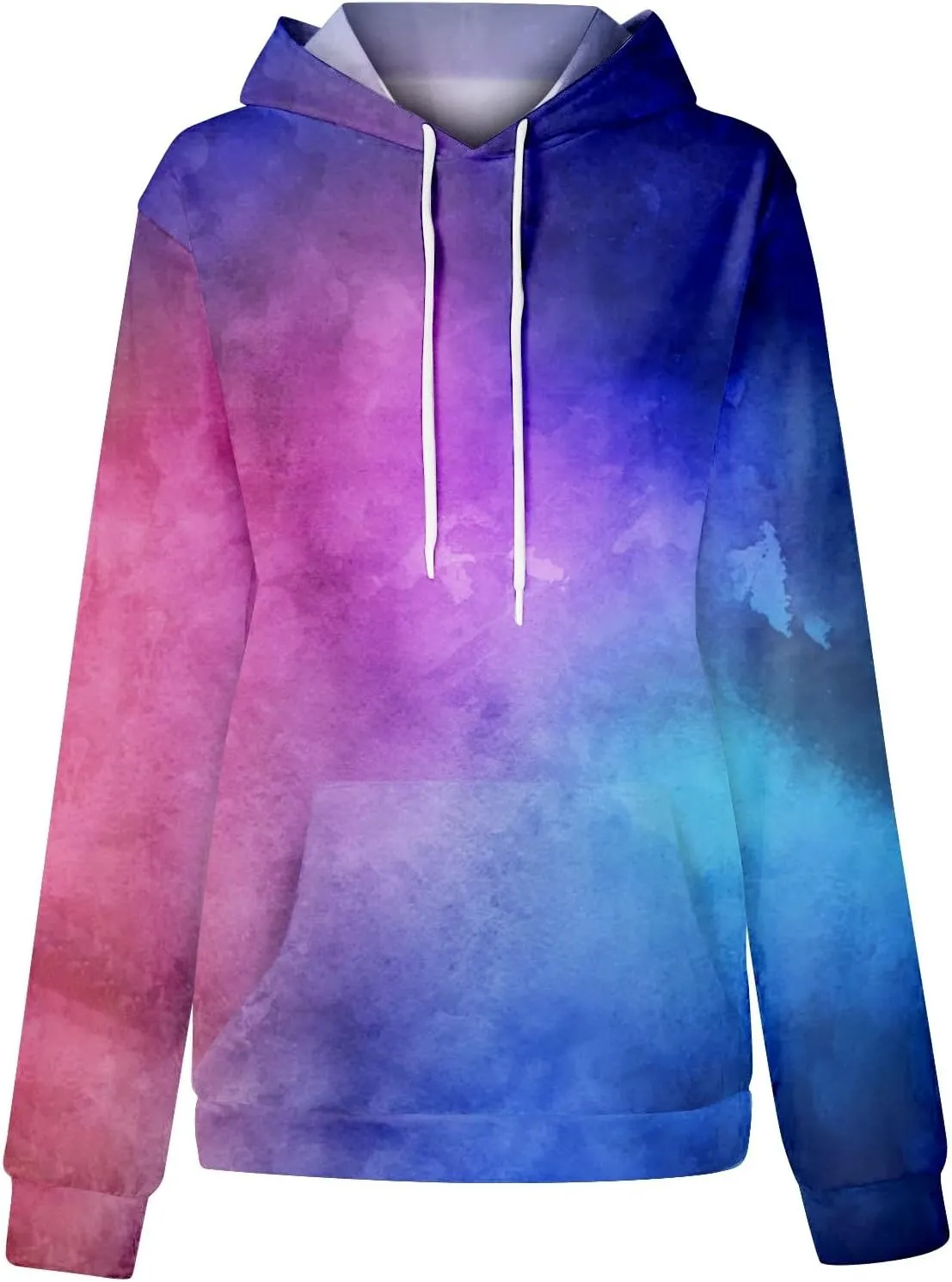Women's Pullover Sweaters Long Sleeve Printed Sweatshirt Graphic Drawstring Top Hoodie Fall Outfits with Pocket