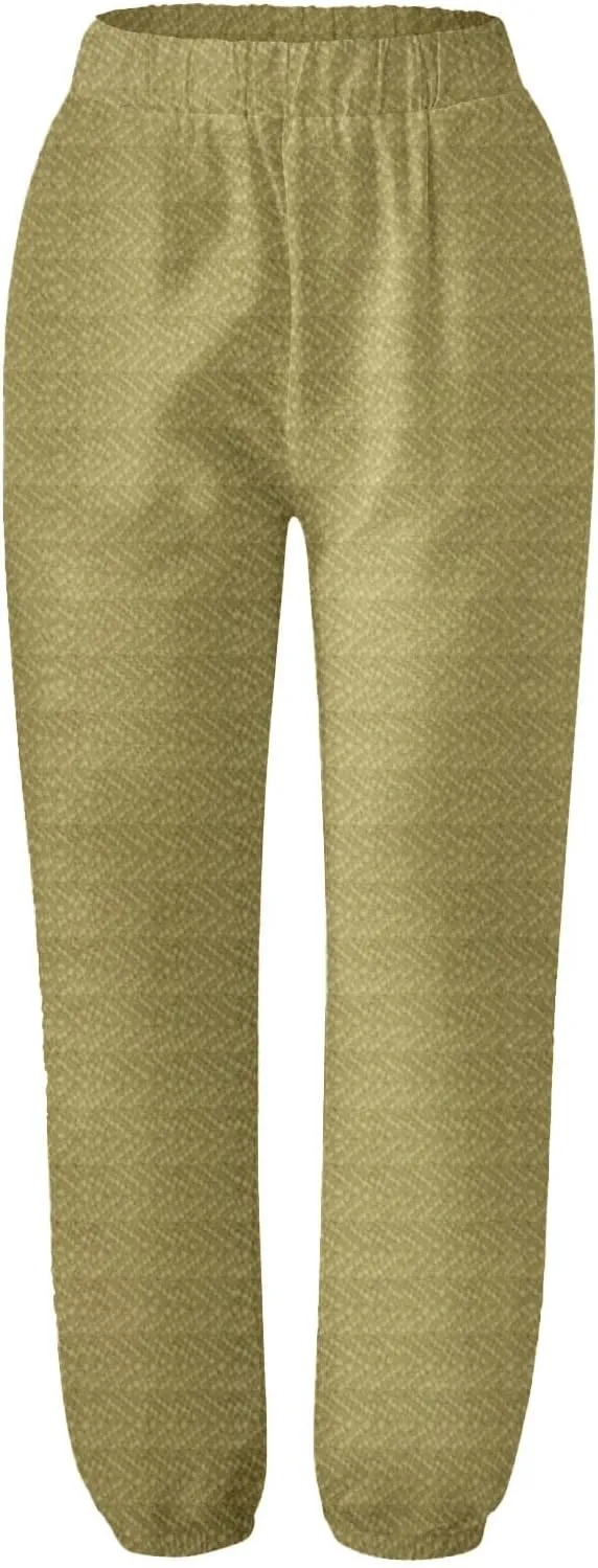 Women's Striped Cotton Linen Wide Leg Pants Summer Casual Comfy Pants Elastic Waist Breathable Fashionable Trousers
