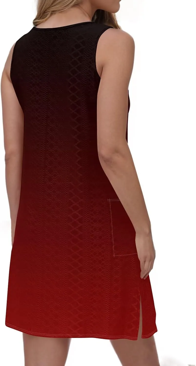 Womens Summer Dresses 2025 Eyelet Casual Loose V Neck Sleeveless Sundresses Tank Coverup Dresses with Pockets
