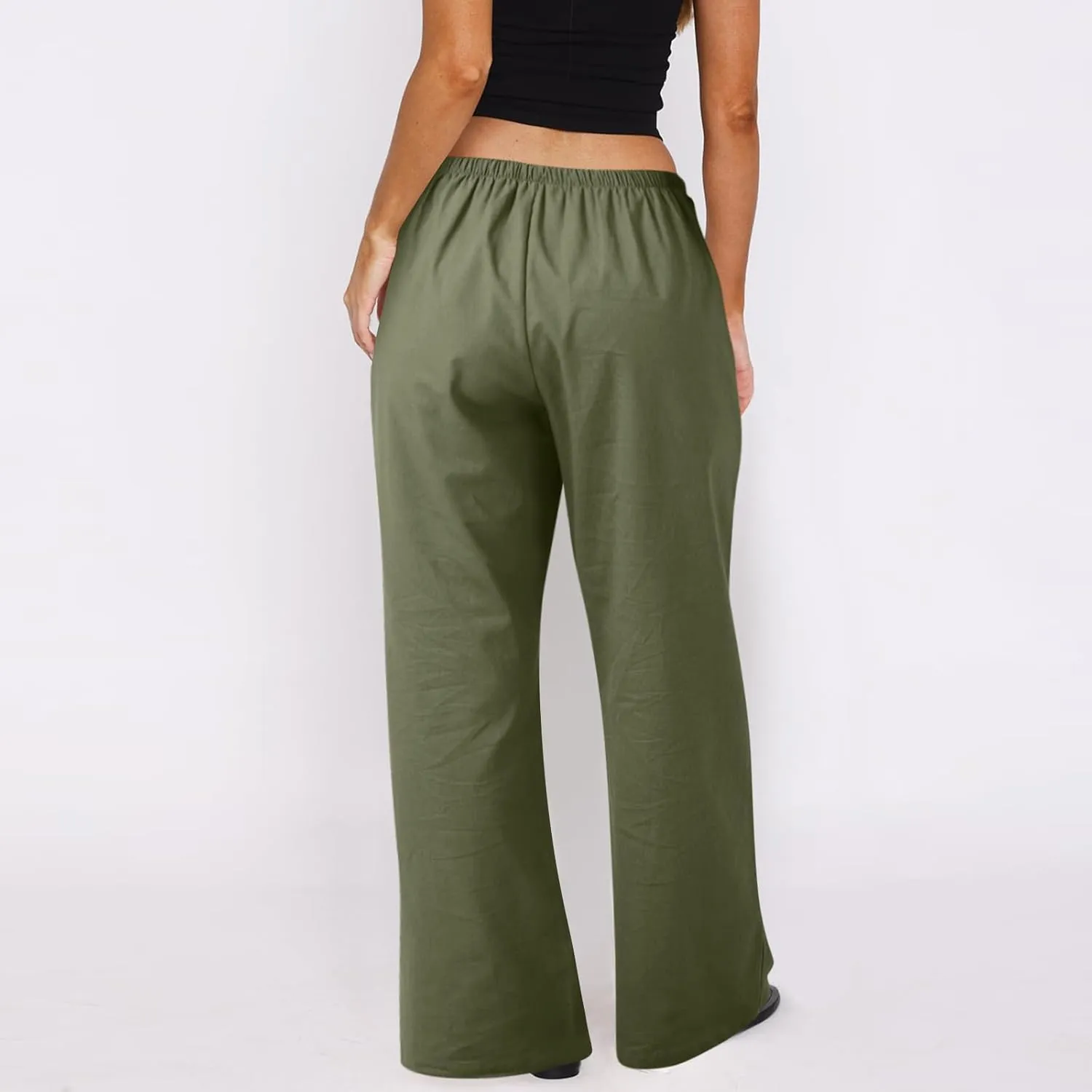 Women's Summer Pants Outfits 2025 Vacation Flowy Resort Pants with Pockets Wide Leg Casual Lightweight Solid Sweatpants